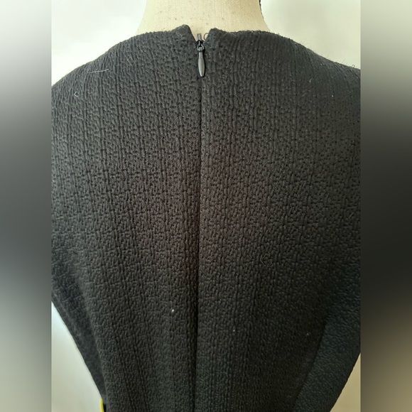 Alfred Sung Size 14 Black Shift Dress Sleeveless Classic Work Office Tweed - Picture 4 of 5